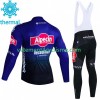 Homme Tenue Cycliste Manches Longues et Collant à Bretelles Hiver Thermal Fleece Alpecin Deceuninck 2023